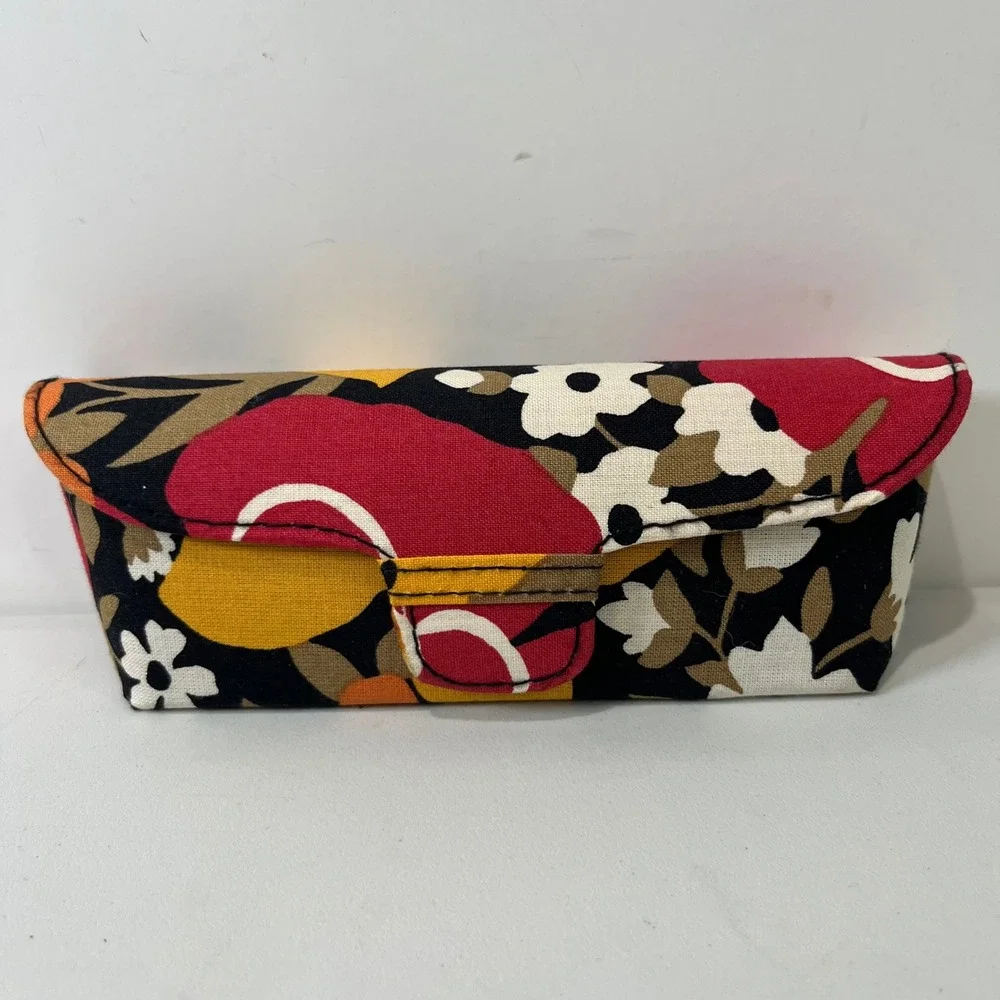 Vera Bradley Bittersweet Eyeglass Case Women Floral Houndstooth Retro‎ Cottage